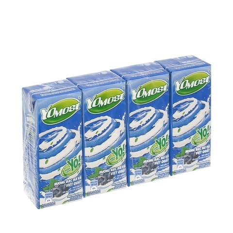 Sữa chua lên men tự nhiên Yomost, hương Việt Quất (170ml*4hộp),