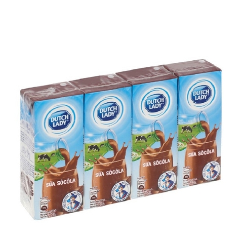 Sữa tươi tiệt trùng cô gái Hà Lan, vị Sôcôla (180ml*4hộp),