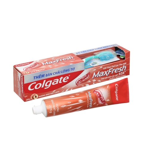 Kem đánh răng Colgate MaxFresh, hương đào mát lạnh (225g).