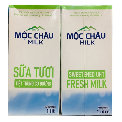 Sữa tươi tiệt trùng Mộc Châu, có đường (1lít),