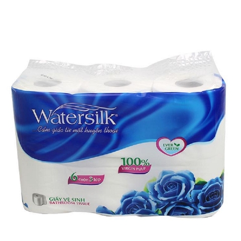 Giấy vệ sinh Watersilk (6cuộn, 3lớp)