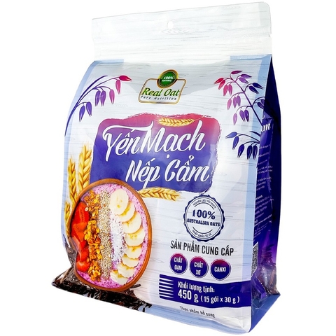 Yến mạch nếp cẩm-Real Oat, Sunrice, gói (450g),