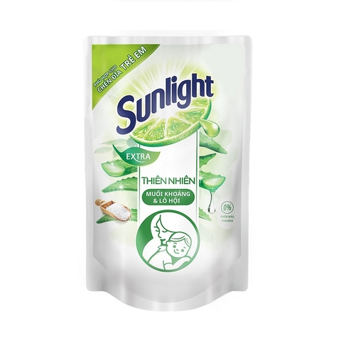 Nước rửa chén bát Sunlight-muối khoáng & lô hội, túi (750g/725ml).