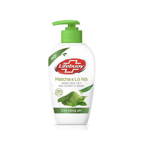 Nước rửa tay Lifebouy matcha & lô hội, chai (180g/177ml),