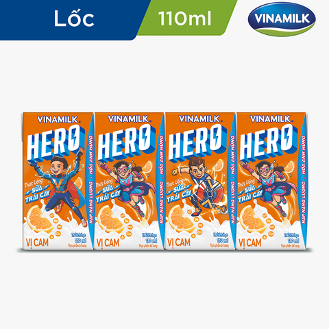 Thức uống sữa trái cây vị cam, Hero-Vinamilk (110ml*4).