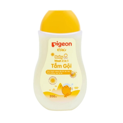 Sữa tắm gội Baby Wash 2in1 Pigeon, chiết xuất hoa hướng dương (200ml),