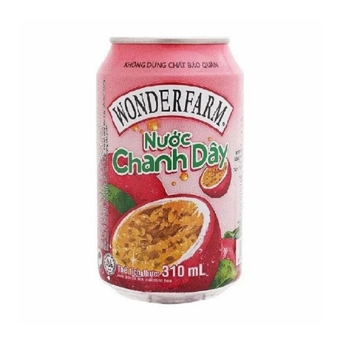 Nước chanh dây Wonderfarm, lon (310ml).