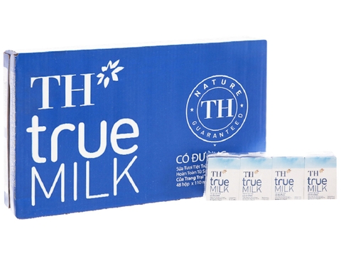 Sữa tươi tiệt trùng TH true Milk có đường, thùng (110ml*48hộp),