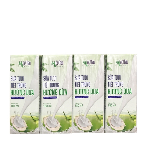 Sữa tươi tiệt trùng Mộc Châu, hương dừa (180ml*4hộp),