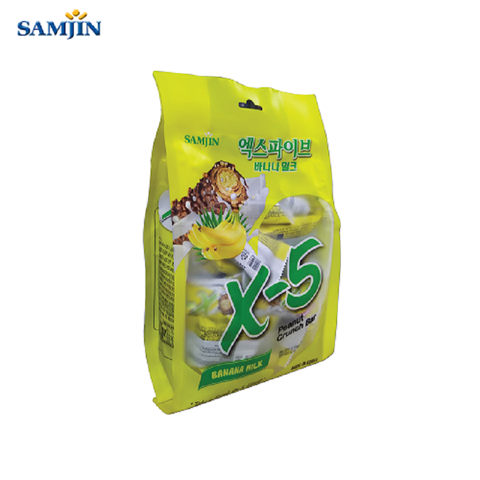 Bánh X5 Samjin, đậu phộng vị chuối-Hàn Quốc, túi (494g).