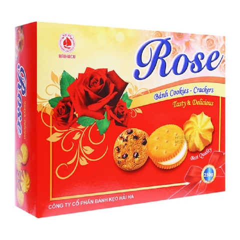 Bánh quy Crackers & Cookies Rose-Hải Hà, hộp giấy (350g),