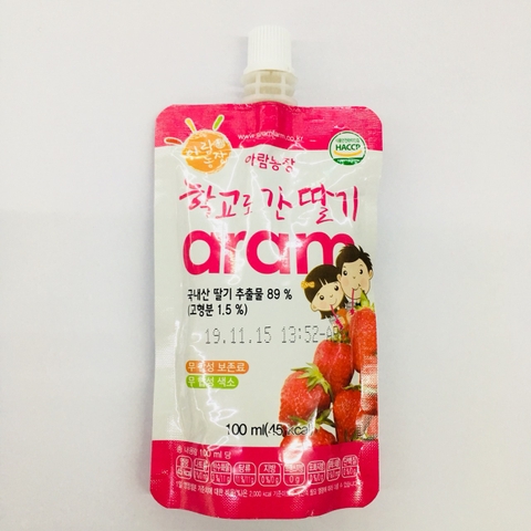 Nước trái cây Aram Parm, vị Dâu tây (100ml)