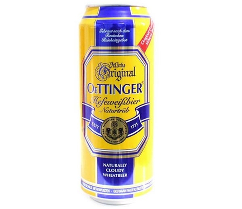 Bia Oettinger béo-Đức, lon (500ml, 4.9%).