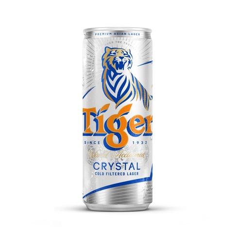 Bia Tiger bạc lon cao, lon (330ml, 4.6%).