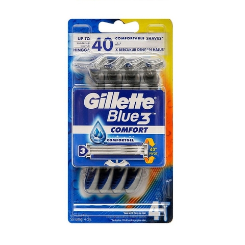 Dao cạo râu Gillette Blue 3 Comfort (4 cây),