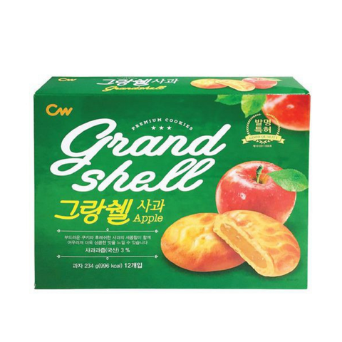 Bánh quy táo, Grand Shell Aplle-CW, Hàn Quốc, hộp (234g),