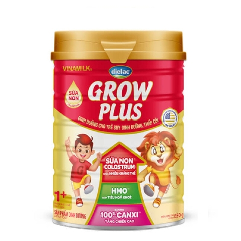 Sữa bột Dielac Grow Plus 1+, Vinamilk-cho trẻ suy dinh dưỡng thấp còi, từ 1-2tuổi (850g).