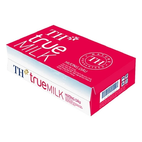 Sữa tươi tiệt trùng TH true Milk hương dâu tự nhiên, thùng (110ml*48hộp),