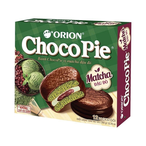 Bánh ChoCo-Pie vị matcha đậu đỏ-Orion (360g/12p*30g),
