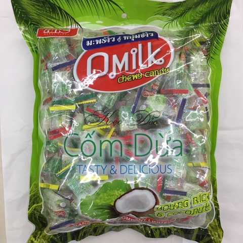 Kẹo dẻo cốm dừa, Omilk Chew Candy-Thái Lan, gói (800g),