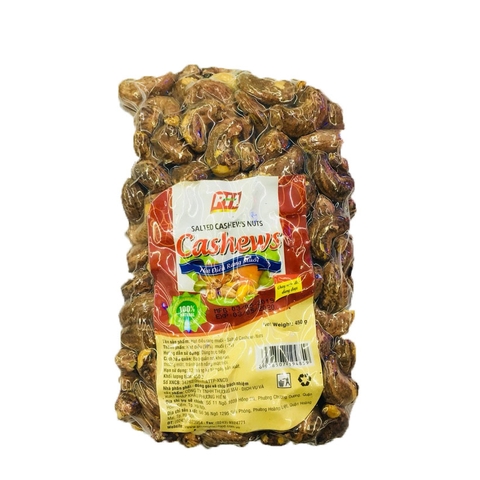 Hạt điều rang muối còn vỏ-Phương Hiền, túi (450g).