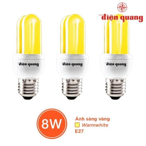 Đèn Compact Điện Quang CFL.2U.T4-8W-WW-E27