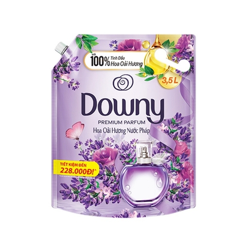 Nước xả vải Downy, hoa oải hương nước Pháp, túi (3.5lít).