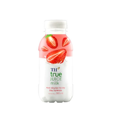 Nước uống sữa trái cây, Dâu tự nhiên-TH True, chai (300ml)