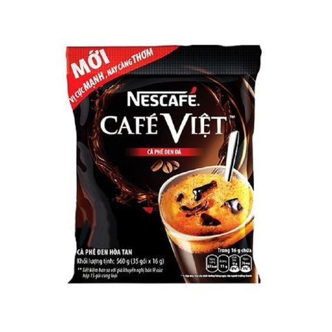 Cà phê đen đá, cafe Việt 3in1-Nescafe, túi (560g/35gói*16g),