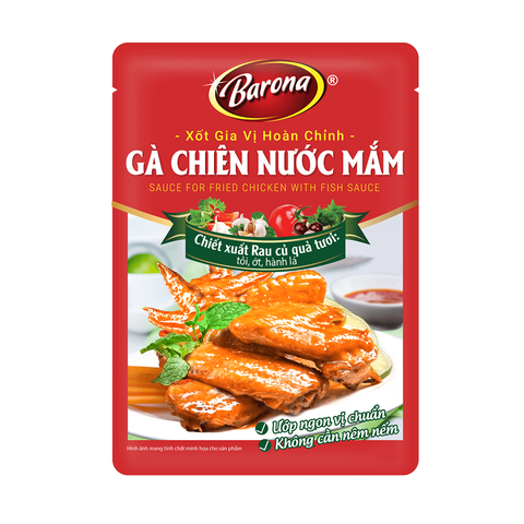 Xốt gia vị hoàn chỉnh gà chiên nước mắm-Barona, gói (80g).