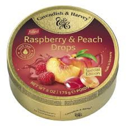 Kẹo C&H Mâm xôi và Đào, Raspberry & Peach Drops-Đức, hộp (175g)'