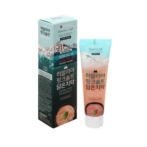 Kem đánh răng Bambo Salt Himalaya Pinksalt, hương bạc hà (100g),