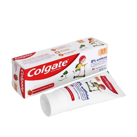 Kem đánh răng Colgate 0% artificial, ngừa sâu răng hương dâu, từ 3-5tuổi (80g).