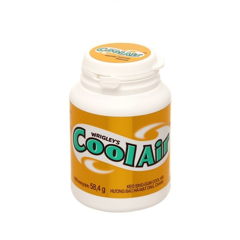 Kẹo sing-gum CoolAir hương bạc hà, mật ong, chanh, lọ (58,4g).