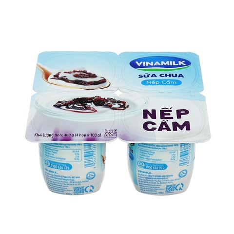 Sữa chua nếp cẩm-Vinamilk, vỉ (100g*4hộp),