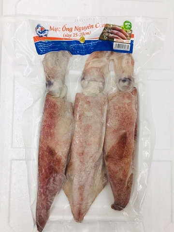 Mực ống nguyên con, 15-20cm-HTK Food (kg).