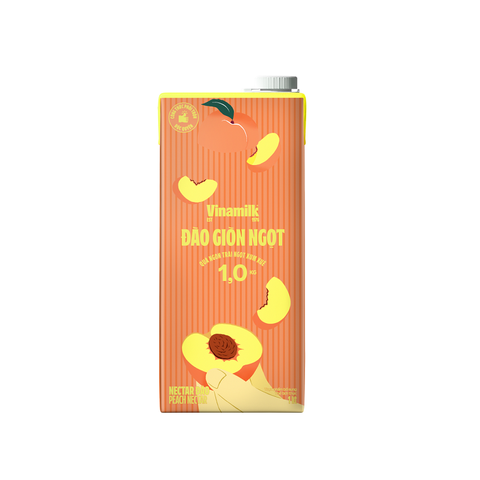 Nước đào ép, đào giòn ngọt-Vinamilk, hộp (1lít).