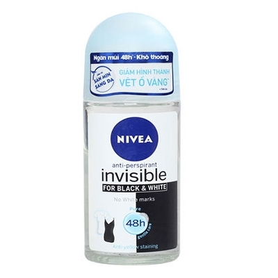 Lăn khử mùi Nivea nữ Invesible For Black & White (25ml)