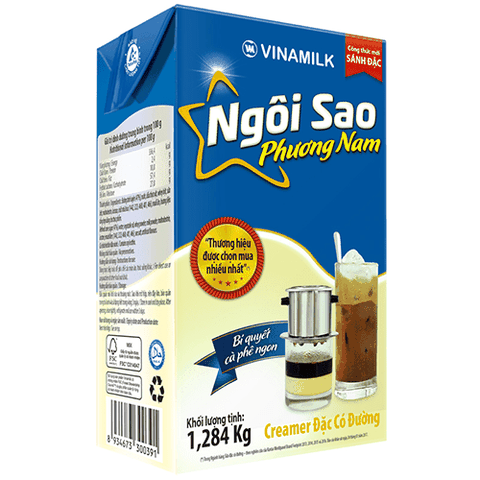 Sữa đặc có đường ngôi sao Phương Nam-Vinamilk, hộp xanh biển (1.284g),