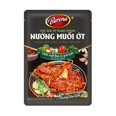 Xốt gia vị hoàn chỉnh nướng muối ớt-Barona, gói (80g).