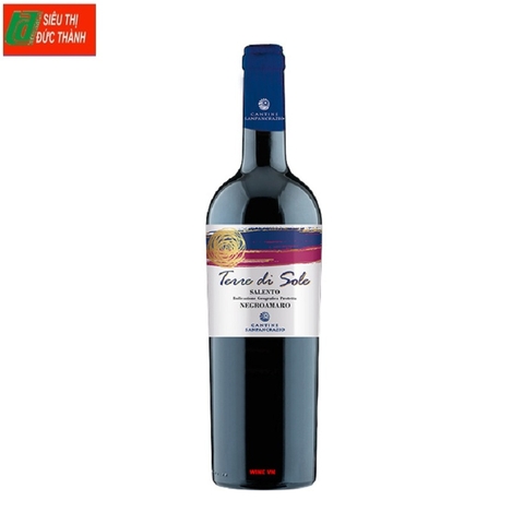 Rượu vang Negroamaro, Salento Terre di Sole-Ý, chai (750ml, 13.5%).