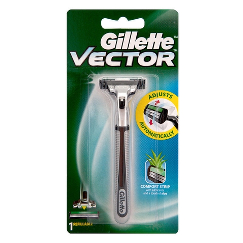 Dao cạo râu Gillette Vector (cán xám trắng),