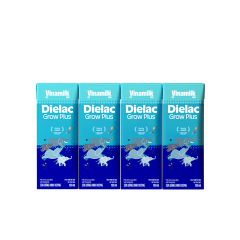 Sữa uống dinh dưỡng Dielac Grow Plus, Vinamilk-hỗ trợ cao lớn và tăng ký (180ml*4hộp),