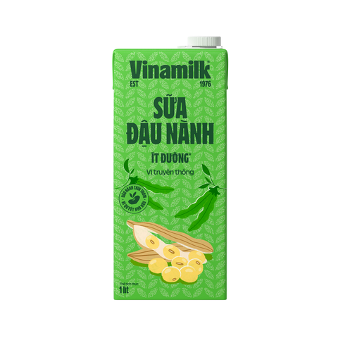 Sữa đậu nành ít đường, vị truyền thống-Vinamilk (1lít).