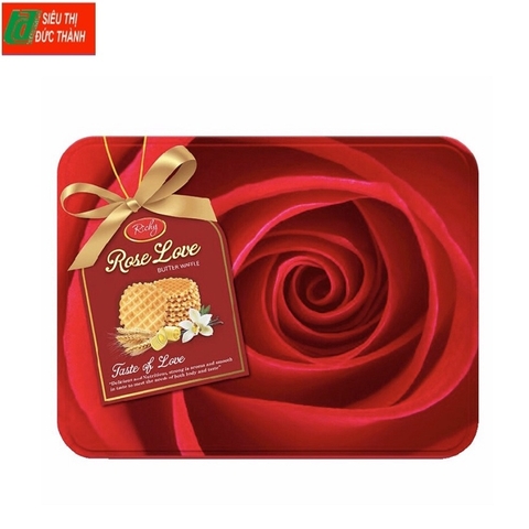 Bánh bơ trứng, Rose Love Butter Waffles-Richy VN, hộp sắt (510g).