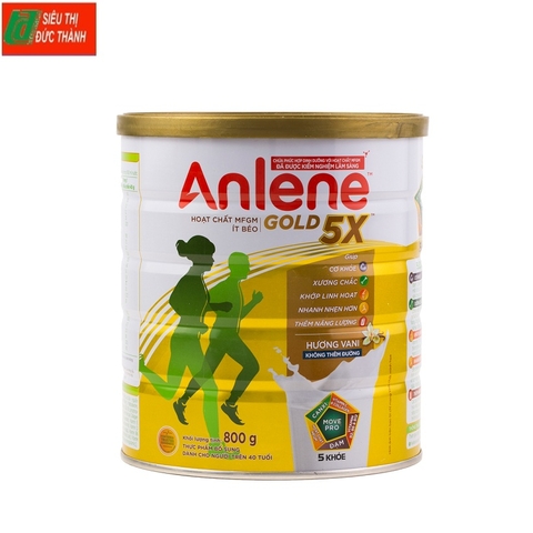 Sữa bột Anlene Gold 5X, hương Vani-dành cho người trên 40 tuổi (800g).