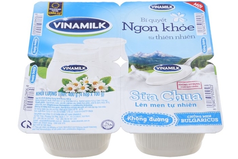 Sữa chua không đường-Vinamilk (100g*4hộp),