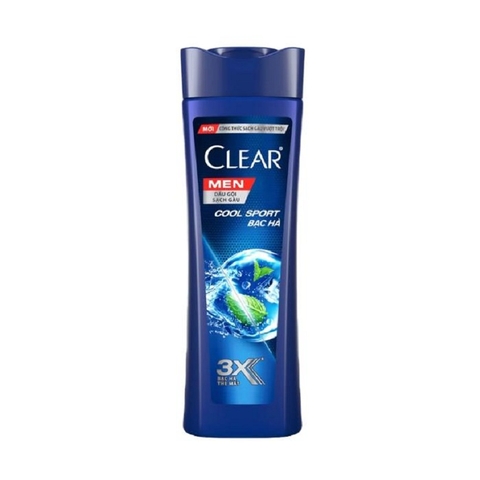 Dầu gội Clear Men Cool Sport-Dầu gội sạch gàu bạc hà, chai (340g/330ml),