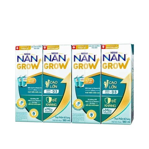 Sữa dinh dưỡng pha sẵn Nan Grow, vỉ (180ml*4).
