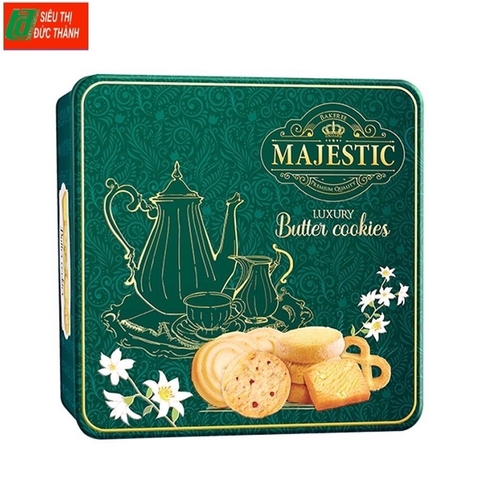 Bánh quy bơ Majestic Luxury Butter cookies-Richy VN, hộp thiếc (468g).